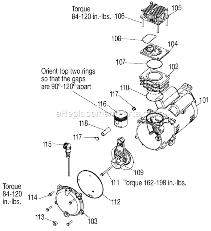 Page B Diagram and Parts List for CLFRP350 Type 1 Porter Cable Compressor